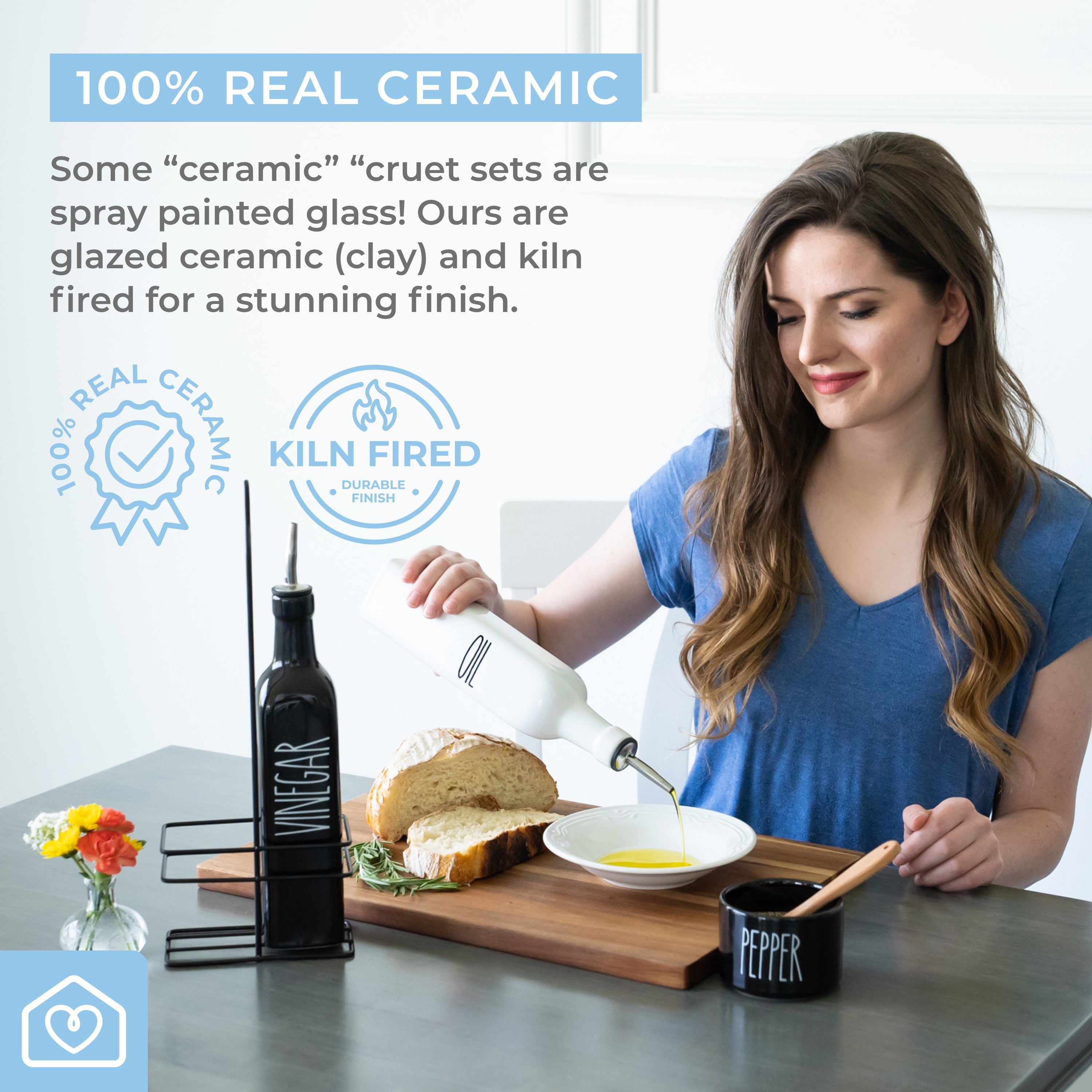 Ceramic Olive Oil & Vinegar Dispenser