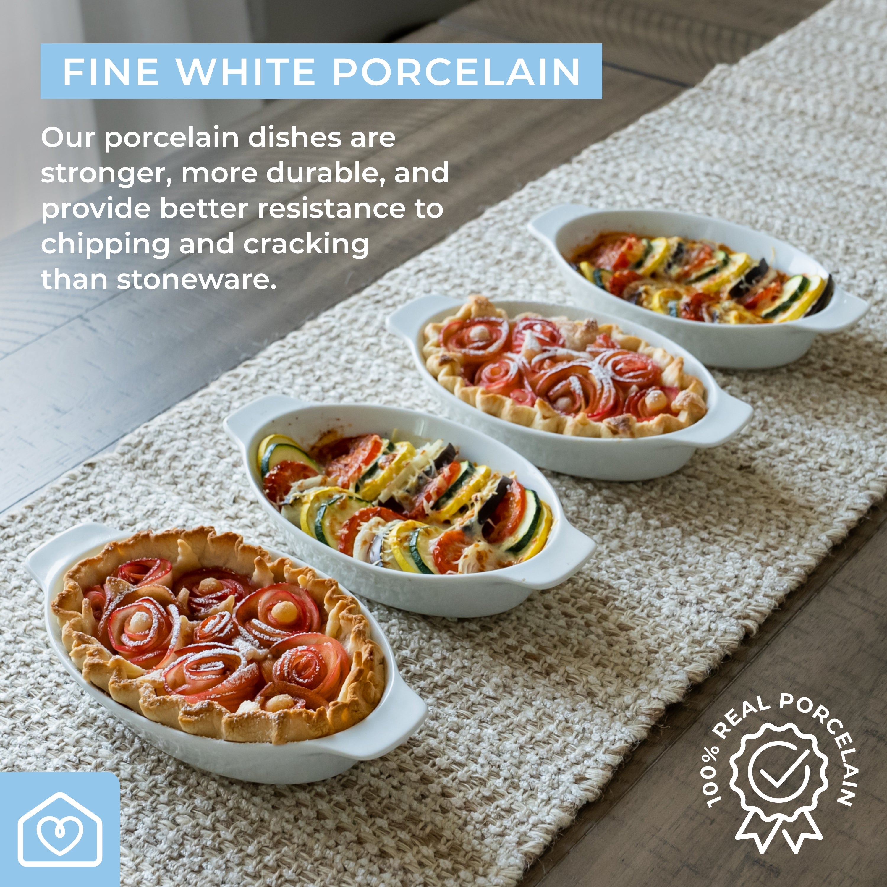 Porcelain Single Serving Au Gratin Dish Set