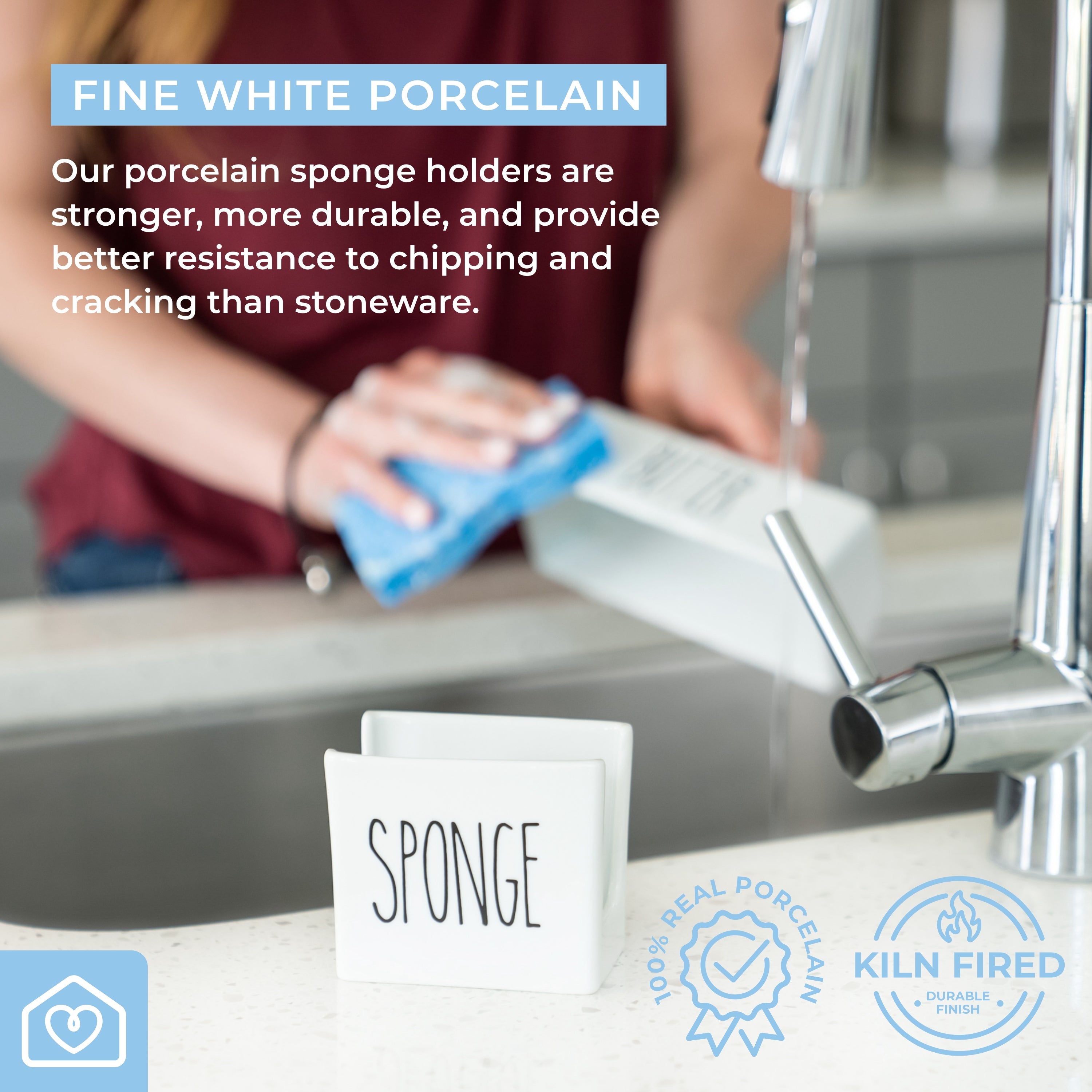 Porcelain Sponge Holder for Kitchen Sink