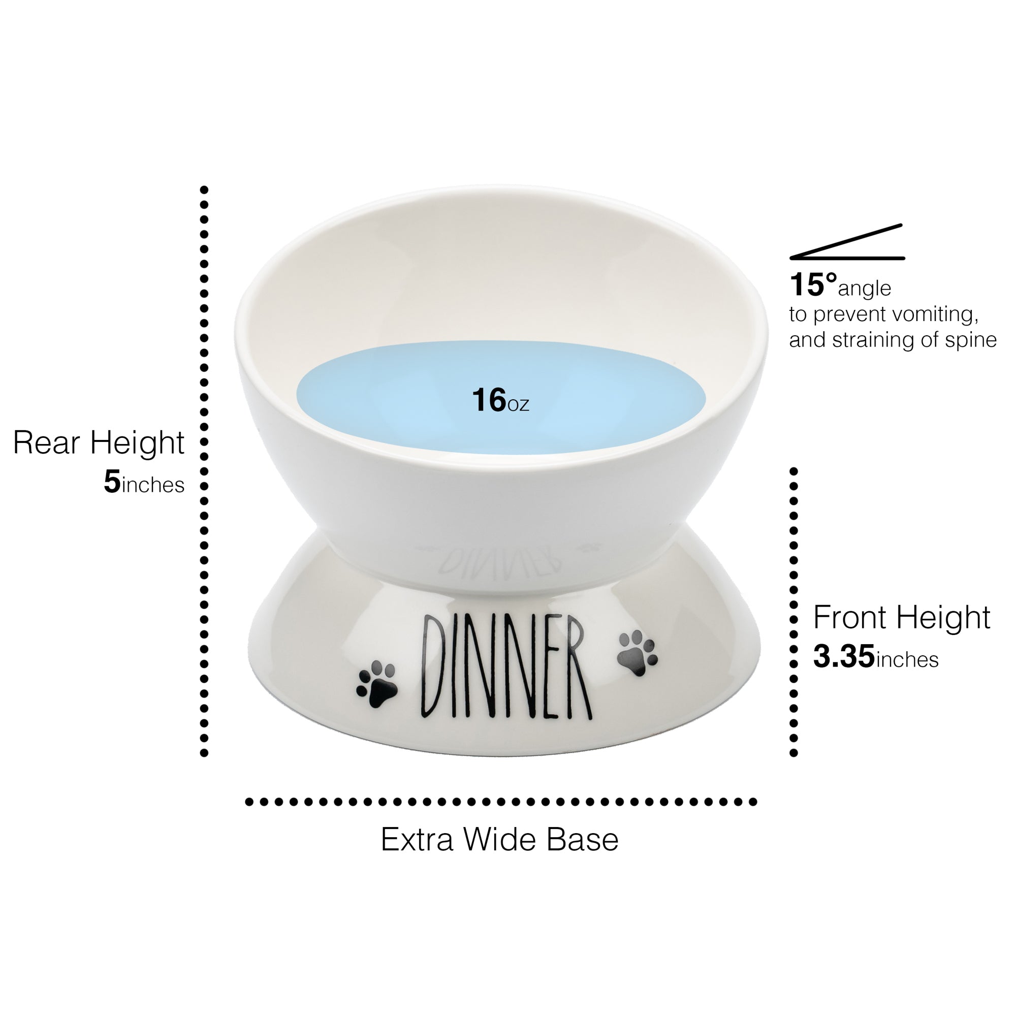 Porcelain Elevated Food and Water Bowl Set