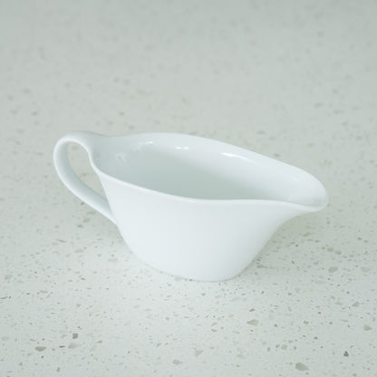Porcelain Gravy Boat. Large White Gravy Boat