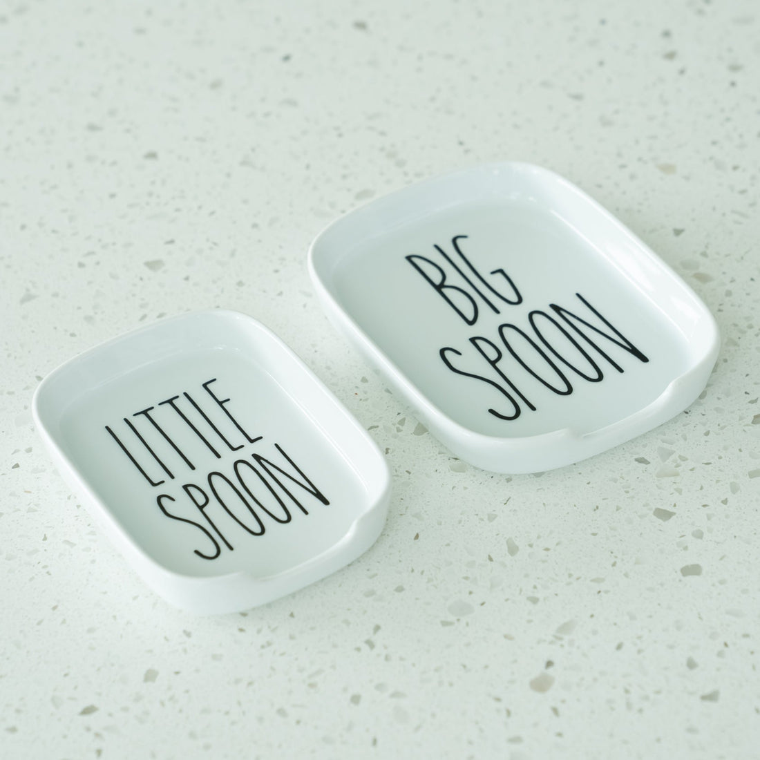 Porcelain Nesting Spoon Rest 2pc Set - Big Spoon/Little Spoon