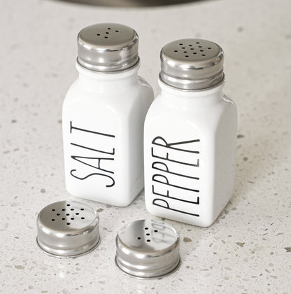 Farmhouse Ceramic Salt and Pepper Shakers Set