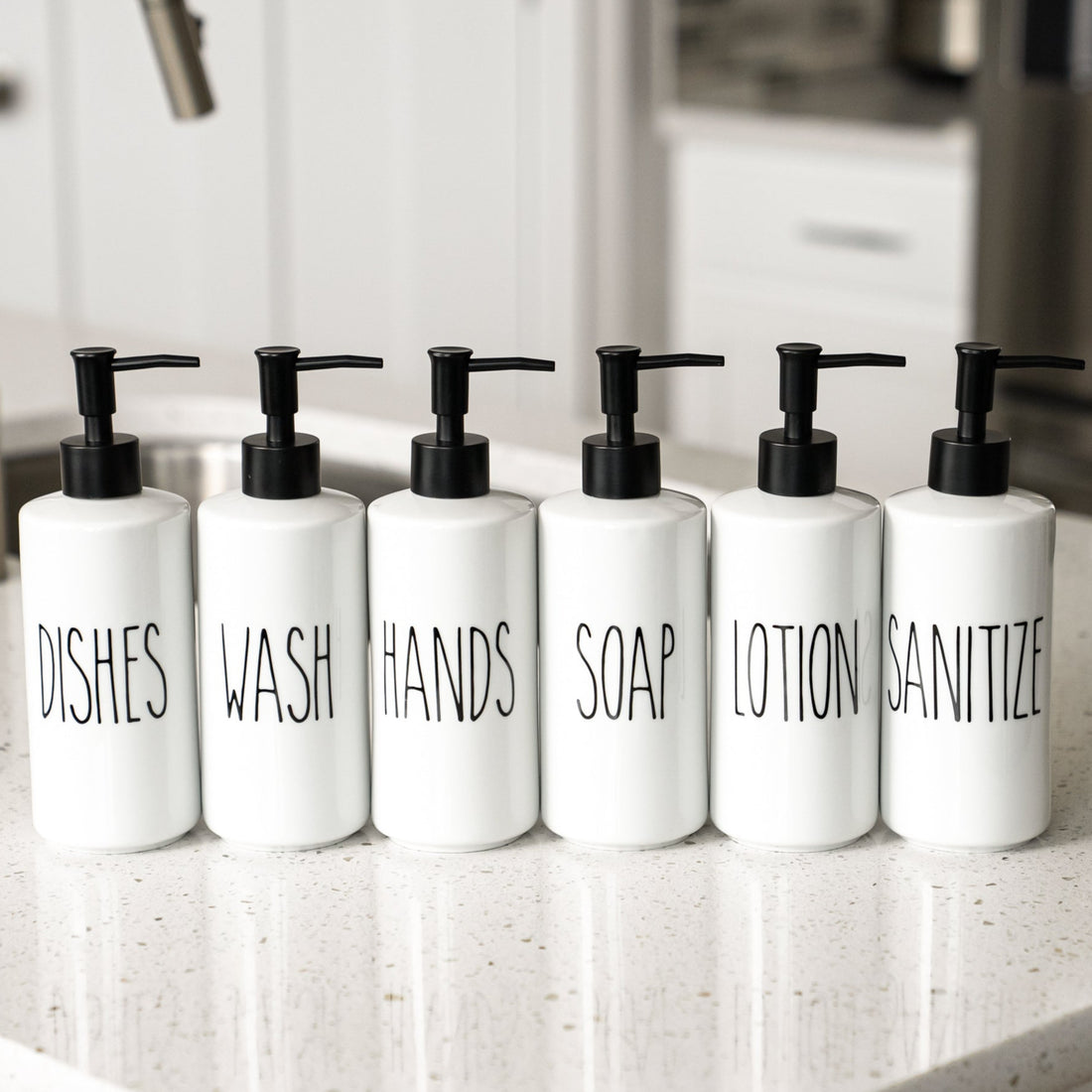 Porcelain 16oz Mix &amp; Match Dispenser Bottles
