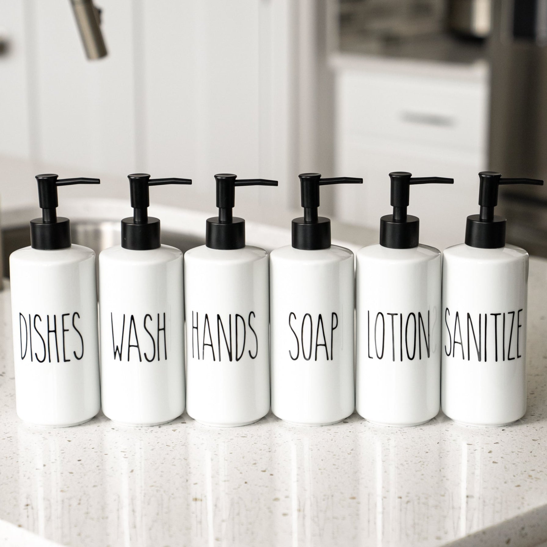 Porcelain 16oz Mix &amp; Match Dispenser Bottles