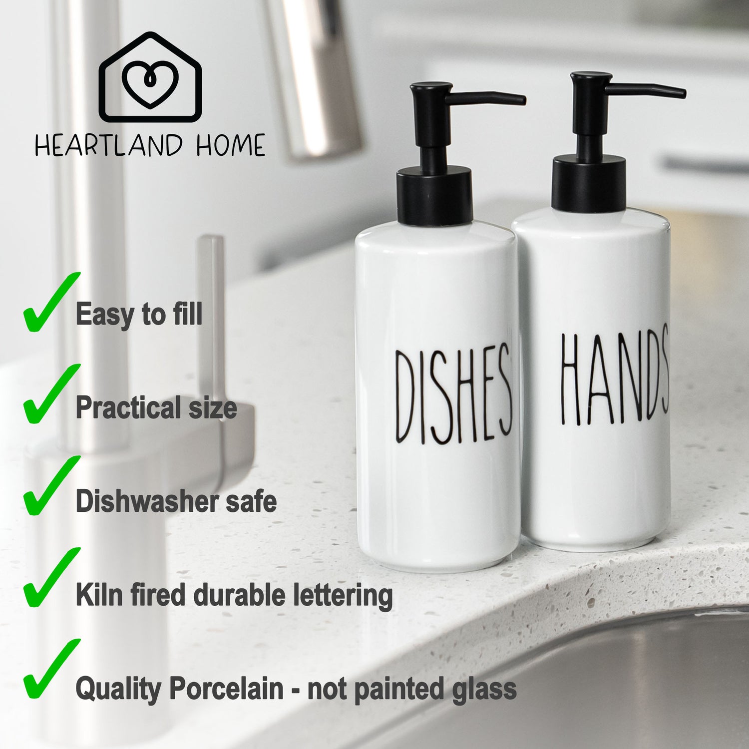Porcelain 16oz Mix &amp; Match Dispenser Bottles