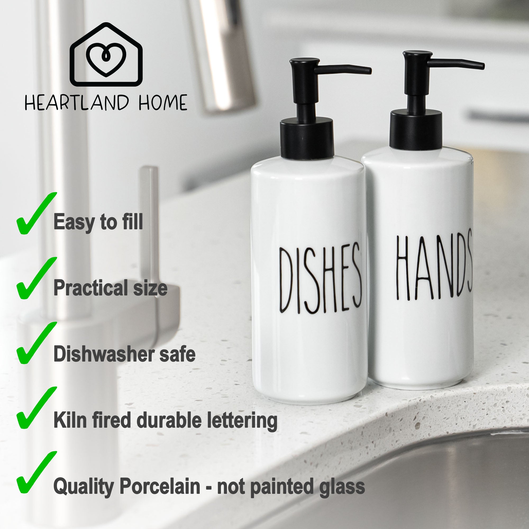 Porcelain 16oz Mix &amp; Match Dispenser Bottles
