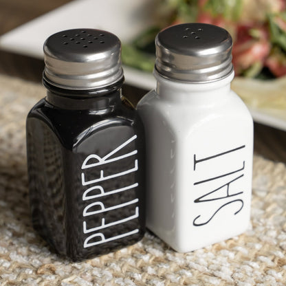 Farmhouse Ceramic Salt and Pepper Shakers Set