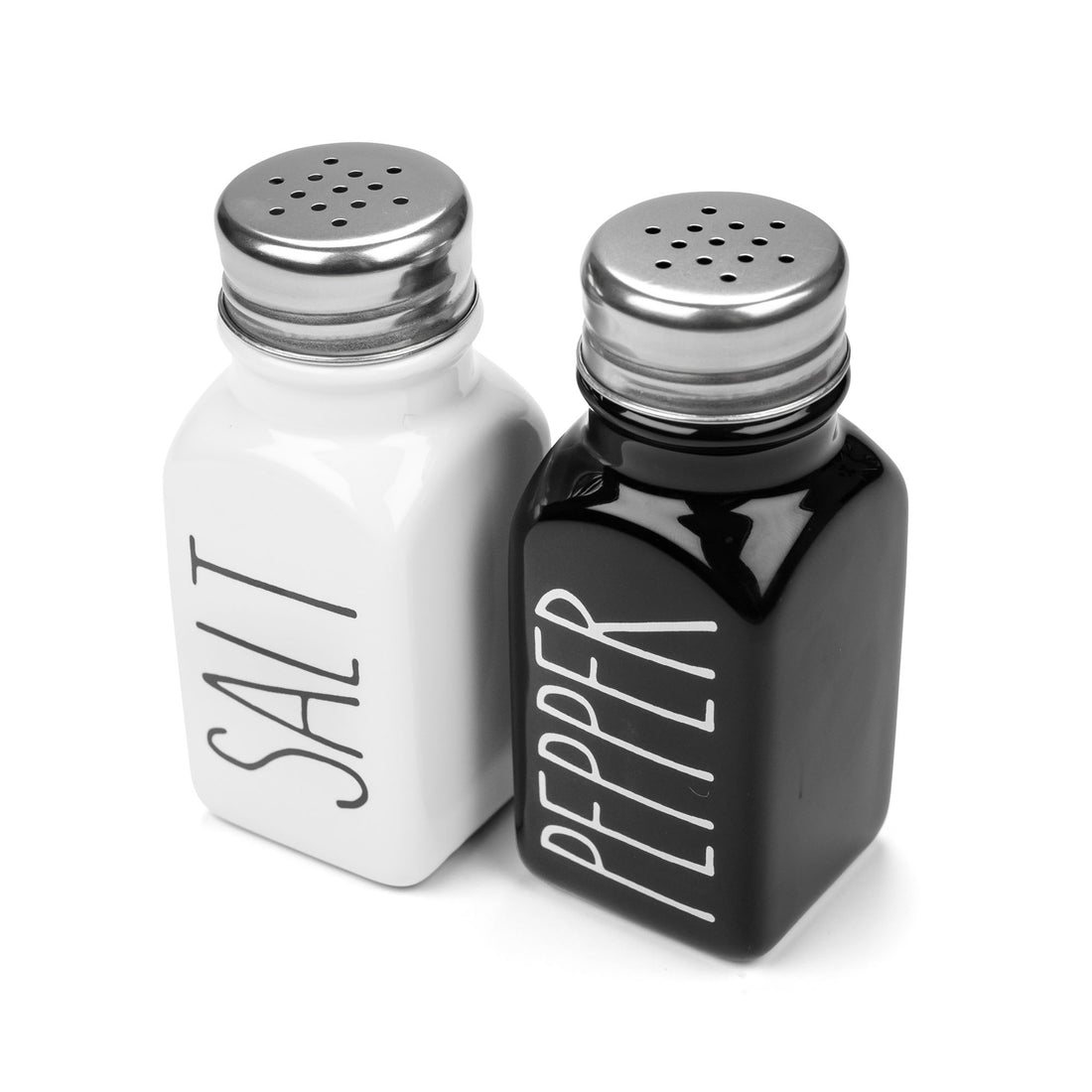 Farmhouse Ceramic Salt and Pepper Shakers Set